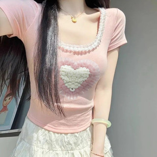 Áo Thun BaBytee Ôm Body Fix Dáng Viền Ren