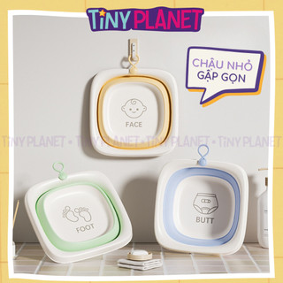  Chậu rửa mặt đa năng hình vuông thau gập gọn Tiny Planet có quai treo 