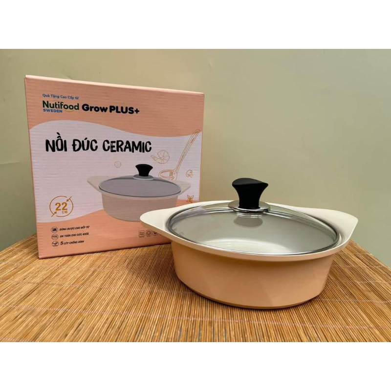 Nồi đúc đáy từ Ecoramic 22cm. Nồi đúc ecoramic green cook hkm Nutifood