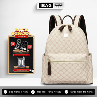 Balo Da Đi Học IBAG Balô Da Thời Trang Nam Nữ Cặp Da Pu Cao Cấp Ba Lô Da Cặp Đi Học Ulzzang Balo Đựng Laptop 14 Inh