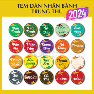Tem dán nhân bánh trung thu - 48 tem/set - có sẵn - tranbd