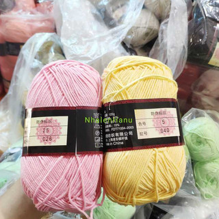 Len Milk Cotton 125gr loại 1-hàng chuẩn ( bảng màu đầy đủ )