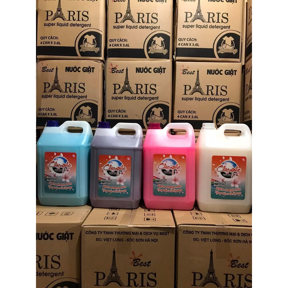  Nước giặt xả cao cấp Chicaphe can 10L hương nước hoa siêu sạch thơm mềm vải 