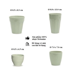 Ly uống nước trà đá nhựa Melamine vân cát xanh