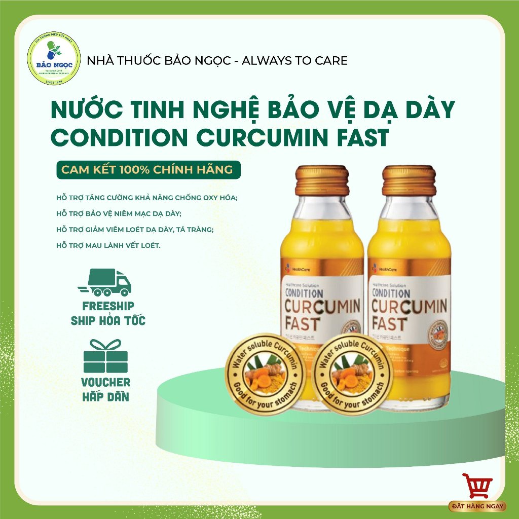 [HỎA TỐC] Nước Tinh Nghệ NANO CURCUMIN FAST Hỗ Trợ Bảo Vệ Và Tăng Cường Chức Năng Dạ Dày 100ml [100%