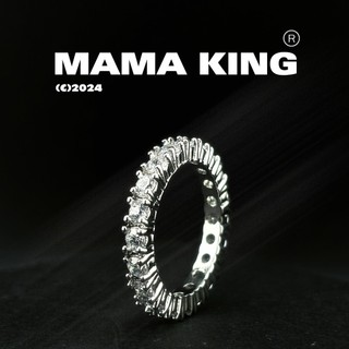 (TẶNG KÈM NHẪN)Nhẫn unisex đính đá CZ siêu đẹp nhẫn tennis mama king mamaking N12