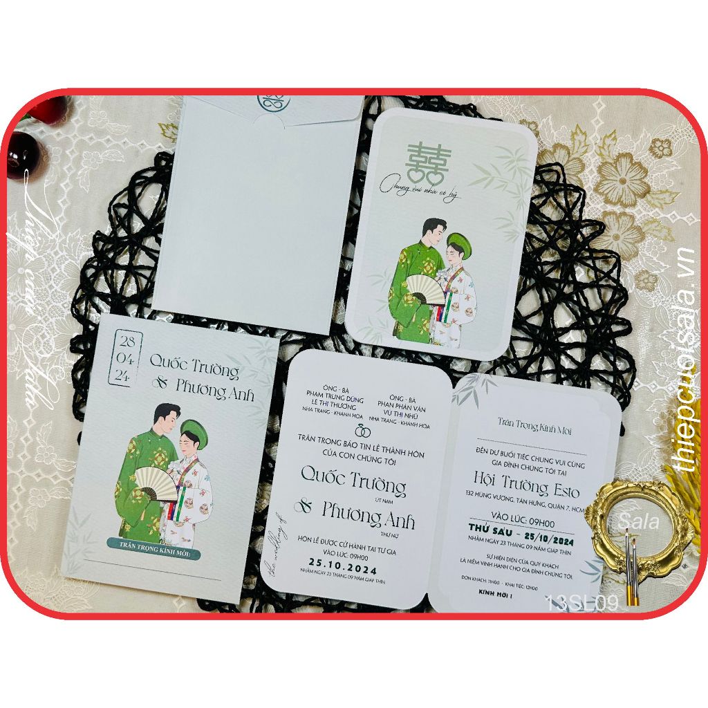THIỆP CƯỚI CHIBI DÂU RỂ 13SL09 (NHẬN IN>100 THIỆP)