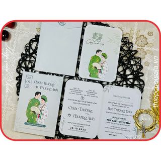 Thiệp cưới chibi dâu rể 13sl09