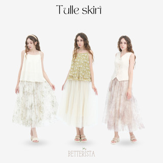 Tulle skirt - chân váy voan lưới cạp chun dáng dài xòe bồng bềnh Betterista