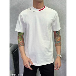 Áo Phông Tomy Logo Thêu Chất Cotton Mát Lạnh - ÁoThun Nam Nữ In Chữ Tommy Phối Gạch Đen Và Đỏ Chuẩn Phong Cách Boy Phố