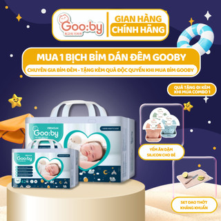 Tã/bỉm dán Gooby ban đêm mềm mại, an toàn, siêu thấm hút size NB/S/M cho bé từ dưới 5kg - 11kg