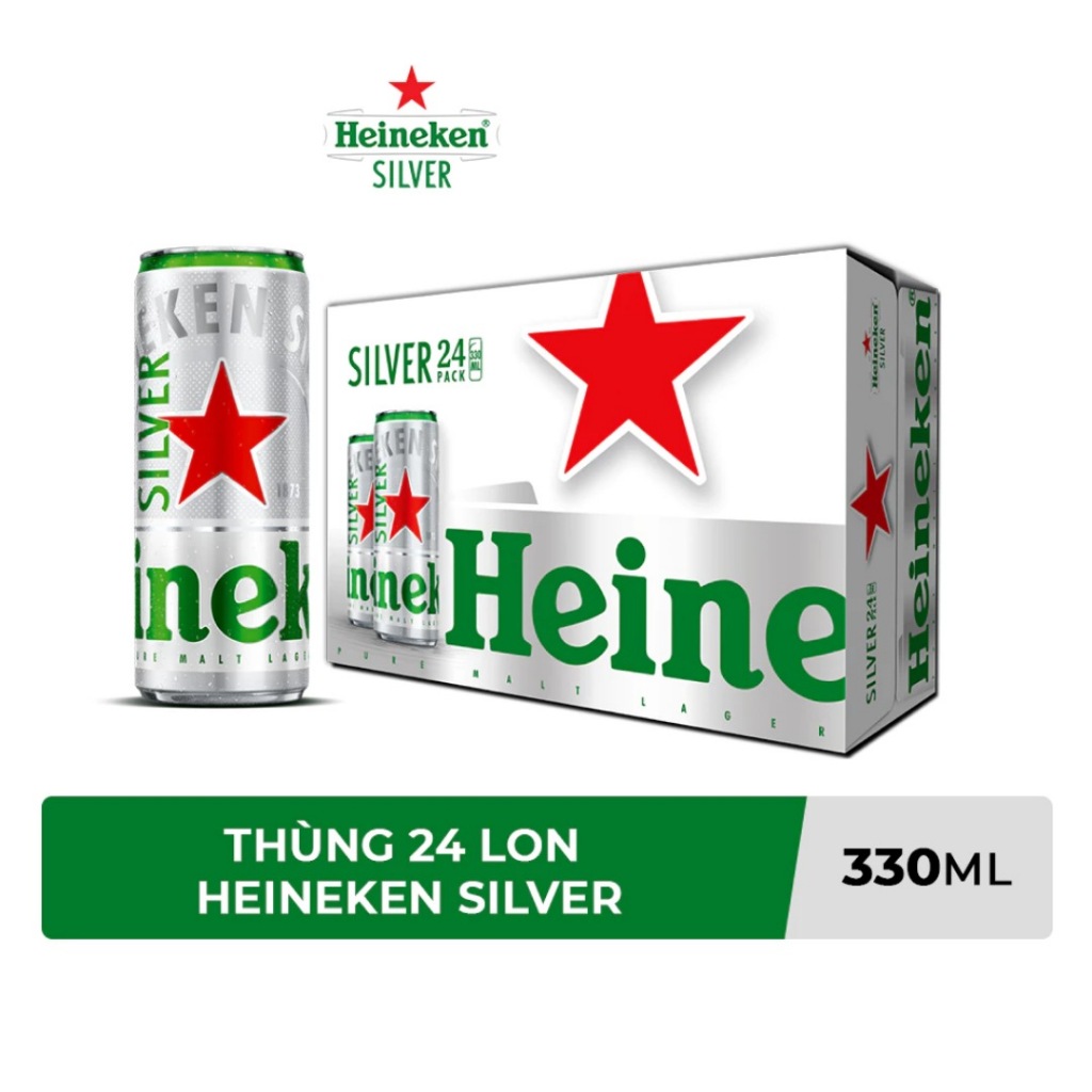 [KHO BÌNH CHÁNH] Thùng 24 lon bia Heineken Silver 330ml