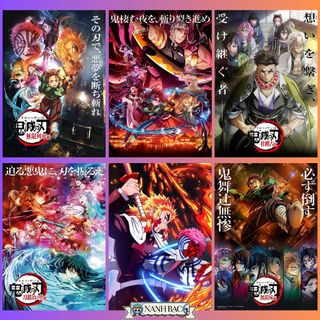 Poster Anime Kimetsu no Yaiba Dán Tường khổ giấy A4 chống thấm nước -Poster Kimetsu no Yaiba -Poster dán tường