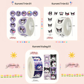  Cuộn 500 Sticker Nhãn Dán Kuromi Họa Tiết Hoạt Hình Ngộ Nghĩnh Bloomin2k Cute Trang Trí