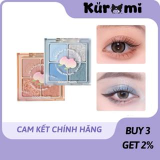 Bảng phấn mắt má 2 tầng kèm phấn má Gogotales Amoy Likes Blush GT426 phấn mịn lì KUROMI có nhũ láu trôi lên màu chuẩn