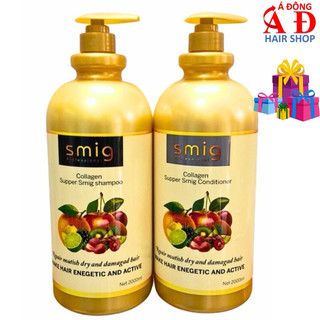 Dầu gội xả mềm mượt, hương trái cây smig chai to chuyên dùng salon tóc 2000ml