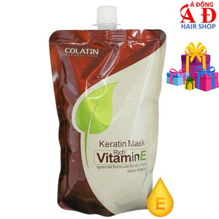 Kem ủ tóc siêu mượt Colatin Keratin Mask Vitamin E 500ml