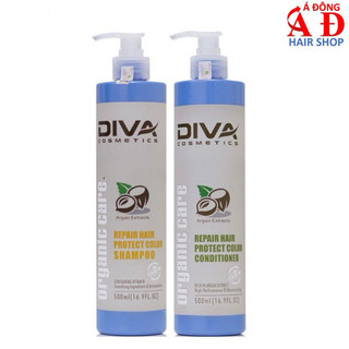 Bộ dầu gội xả Diva phục hồi mềm mượt, giảm rụng, giữ màu tóc 500ml