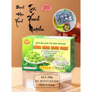 Bánh Đậu Xanh Matcha Rồng Vàng Minh Ngọc A35 Vị Trà Xanh 280g - Đặc Sản Hải Dương