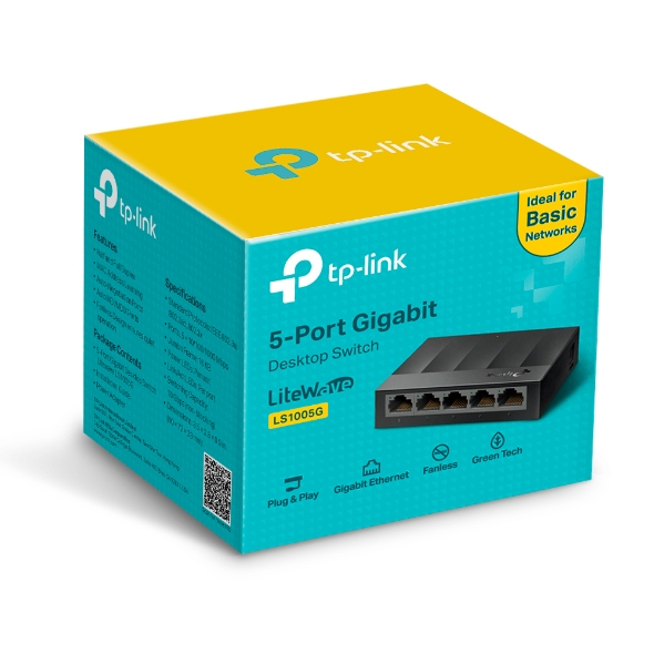 Switch TP-Link LS1005G (Gigabit (1000Mbps)/ 5 Cổng/ Vỏ Nhựa) - Bộ chia mạng 5 port Gigabit