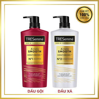 Bộ dầu gội Tresemme Keratin dành cho tóc Khô Xơ Rối 640g - Giúp tóc vào nếp Suôn Mượt - Chính Hãng