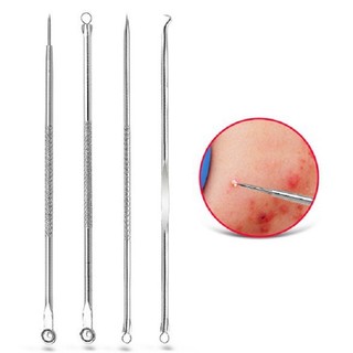 Bộ Nặn Mụn 4 Cây 8 Đầu Chống Gỉ