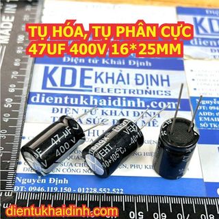 5 con TỤ HÓA, TỤ PHÂN CỰC 47UF 400V 16*25MM kde2891
