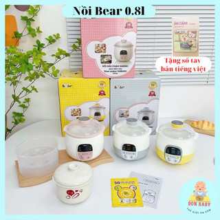 Nồi BEAR 0,8l [ Bản Tiếng Việt] nấu cháo, hầm xương, chưng yến...siêu ngon cho bé