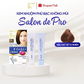Kem nhuộm tóc phủ bạc cao cấp Salon de Pro - Màu 5K Nâu hạt dẻ tự nhiên Chính hãng Nhật Bản, không mùi