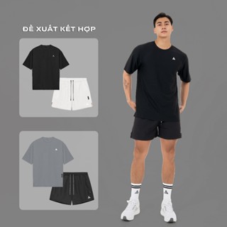 Bộ đồ tập gym nam Fitme Men áo thun Performance 2.0 oversize, Quần đùi Ultralight thoáng khí Đen