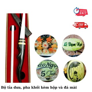 Dao tỉa hoa quả, dao tỉa thú kèm hộp đá mài