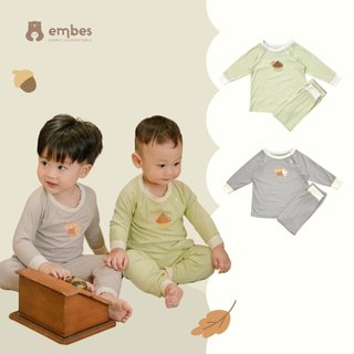 Bộ Quần Áo Thu Đông Dài Tay Embes Dành Cho Bé Trai Chất Cotton Mềm Mịn Co Dãn Size Từ 8kg Đến 17kg