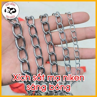 Dây xích chó mèo bằng sắt mạ niken sáng bóng – Dây dắt mèo, dây dắt chó chắc chắn, nhiều kích cỡ