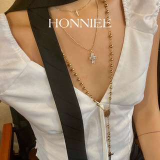  Vòng cổ nữ Honniee - Vòng cổ nữ cách điệu thép không gỉ mặt dây thánh giá Honniee 