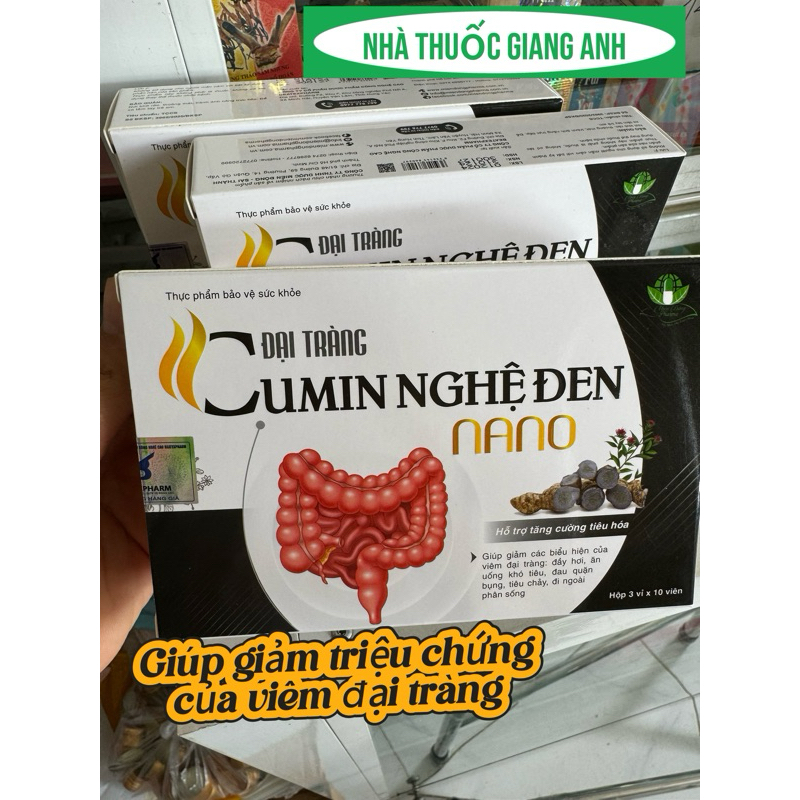 Đại tràng Cumin Nghệ Đen Nano giảm các triệu chứng của viêm đại tràng hộp 30viên