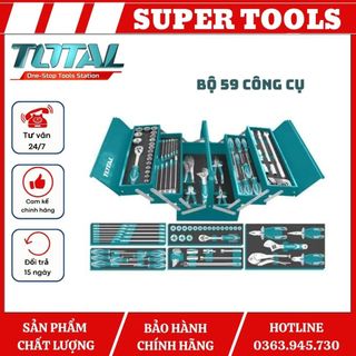 Đồ nghề total bộ 59 cái công cụ trong hộp đồ nghề thtcs12591