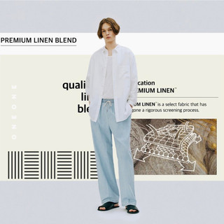 Quần vải Linen Denim Washed Banding Pants