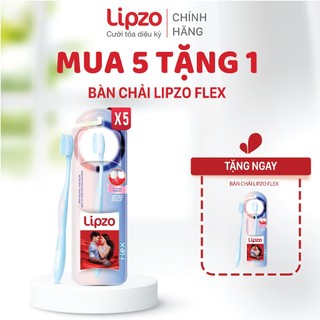 Bàn chải đánh răng lipzo flex khay màu pastel công nghệ lông bàn chải lõi kép chỉ tơ nha khoa