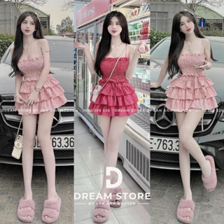 HV - Set áo kẻ caro quần short, Set Áo Quây Kẻ caro nữ dáng xòe kèm quần short cạp chun kiểu dáng hàn quốc cao cấp chuẩn