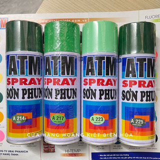 Sơn Xịt ATM Màu Xanh Lá, Xanh Ngọc Chai 400ml