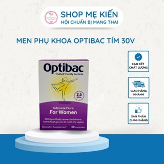  Optibac Tím - Men Vi Sinh Phụ Khoa Chăm Sóc Vùng Kín Lợi Khuẩn Tăng Sức Đề Kháng  Hộp 30 viên 90 viên   Chính Hãng  