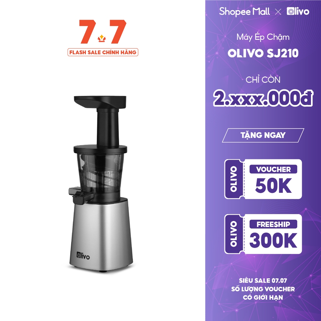 Máy Ép Chậm OLIVO SJ210 – Ép Kiệt Bã 97% – Ép Trái Cây Hoa Quả Rau Củ Đa Năng – Livo Making Life Easier