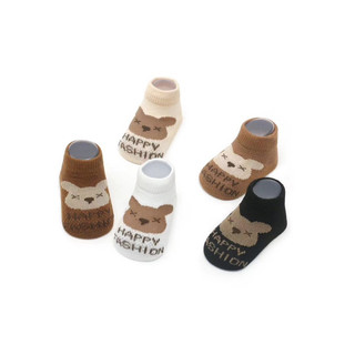  SÉt 5 Đôi Tất Lưới Gấu Chống Trượt Phong Cách Hàn Quốc Cho Bé Từ 0-24M 
