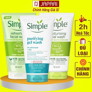 Sữa Rửa Mặt Simple CHÍNH HÃNG Cho Da Dầu Mụn, Khô, Nhạy Cảm - Sửa Rửa Mặt Simple Kind To Skin Cho Nam Nữ Srm Japari