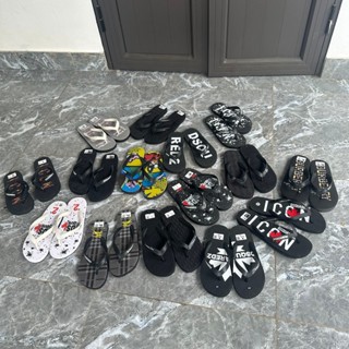 Dép tông DSQ mẫu mới - Dép xỏ ngón hoạ tiết đủ sz (SALE)