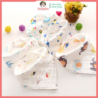 Yếm tam giác giữ ấm cổ khoá cúc bấm chắc chắn chất liệu Organic 6 lớp mềm mại kháng khuẩn cho bé từ 0-2 tuổi