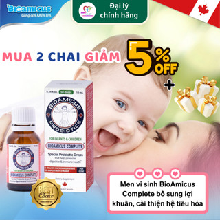 Men vi sinh 10 chủng BioAmicus Complete 10ml,cải thiện hệ vi sinh đường ruột,giảm rối loạn tiêu hóa NK Canada