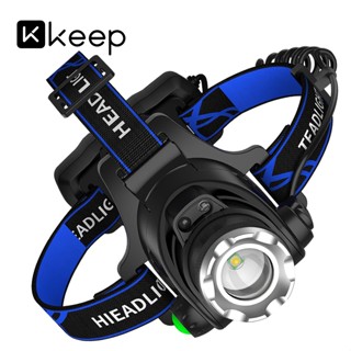 Đèn đội đầu KEEP Đèn Pin Đội Đầu Tích Hợp Sạc Pin ,đèn đeo trán Zoom xa gần,cảm biến vẫy tay siêu sáng chiếu xa