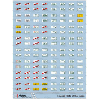 HT24workshop - Combo Decal biển số JDM, biển số Nhật cho xe mô hình 1:64 (1 set bao gồm 4 cặp)