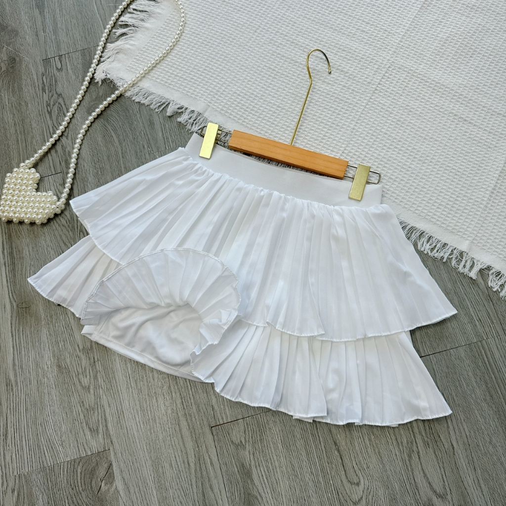 Chân Váy Xếp Ly Bigsize Nữ Dáng Mini Xếp Ly Hai Tầng Có Quần Bảo Hộ Vải Cotton Mềm Mịn CVDL | BigBuy360 - bigbuy360.vn